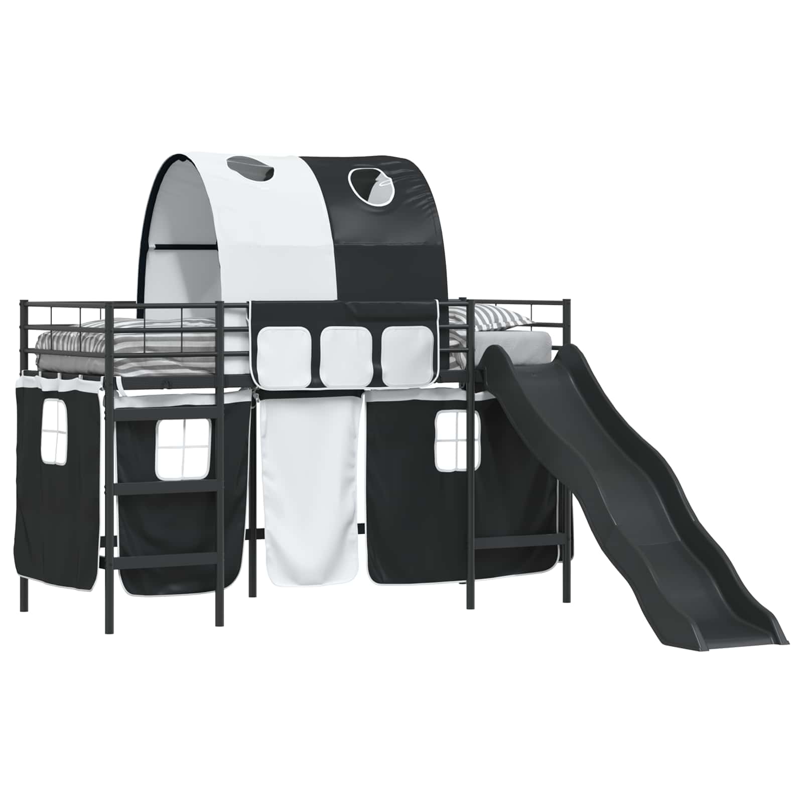 vidaXL Kinder-Etagenbett Uni Schwarz 75 x 190 cm Metall