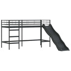 vidaXL Kinder-Etagenbett Uni Schwarz 75 x 190 cm Metall