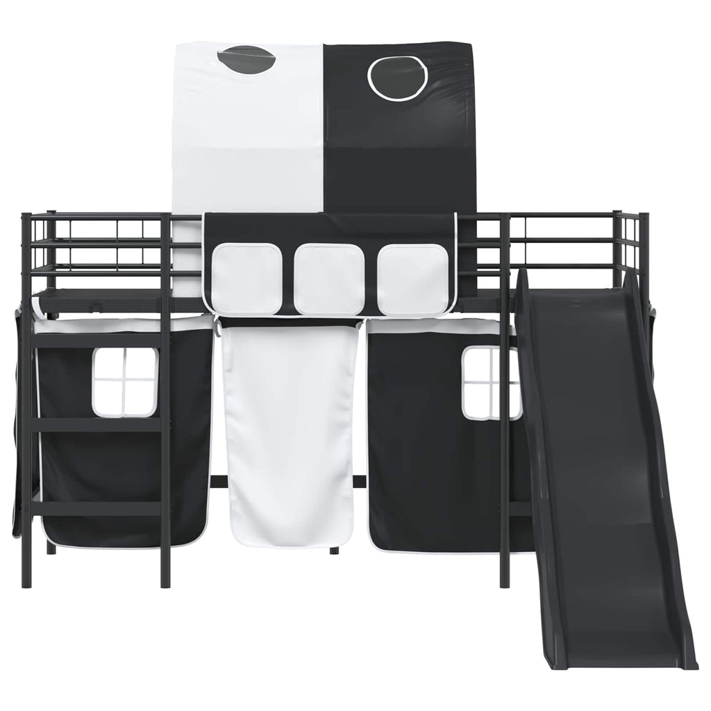 vidaXL Kinder-Etagenbett Uni Schwarz 75 x 190 cm Metall