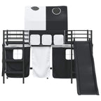 vidaXL Kinder-Etagenbett Uni Schwarz 75 x 190 cm Metall
