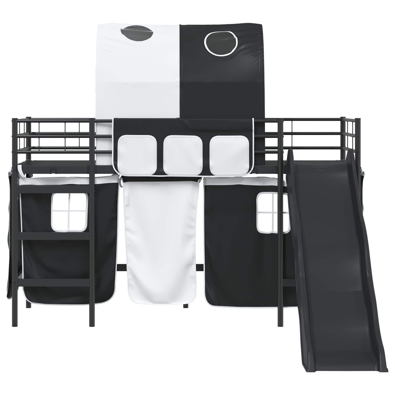 vidaXL Kinder-Etagenbett Uni Schwarz 75 x 190 cm Metall