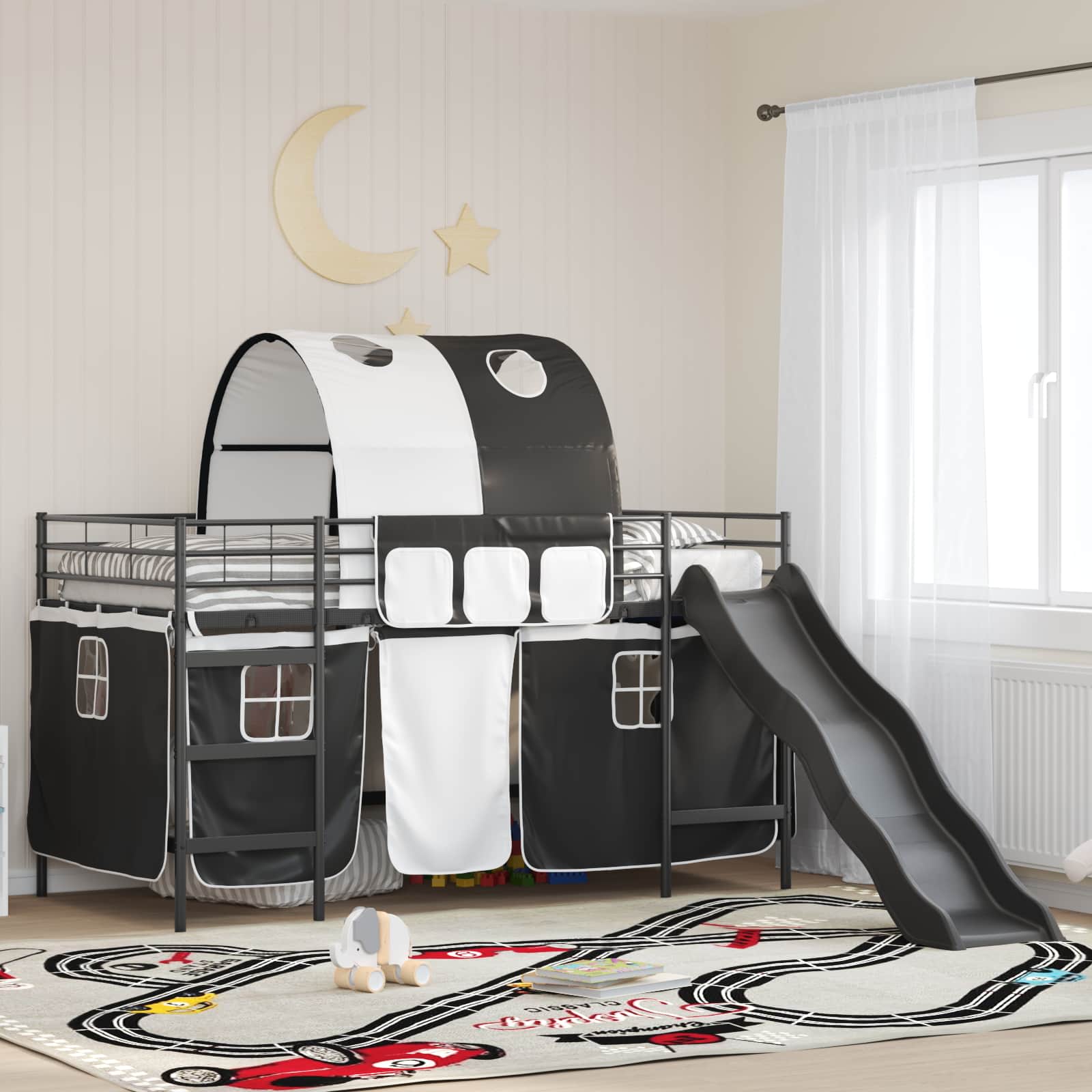 vidaXL Kinder-Etagenbett Schwarz 80 x 200 cm Metall