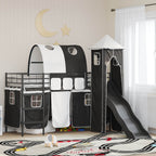 vidaXL Kinderloftbett Schwarz 75 x 190 cm Metall