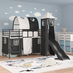 vidaXL Kinderloftbett Schwarz 75 x 190 cm Metall
