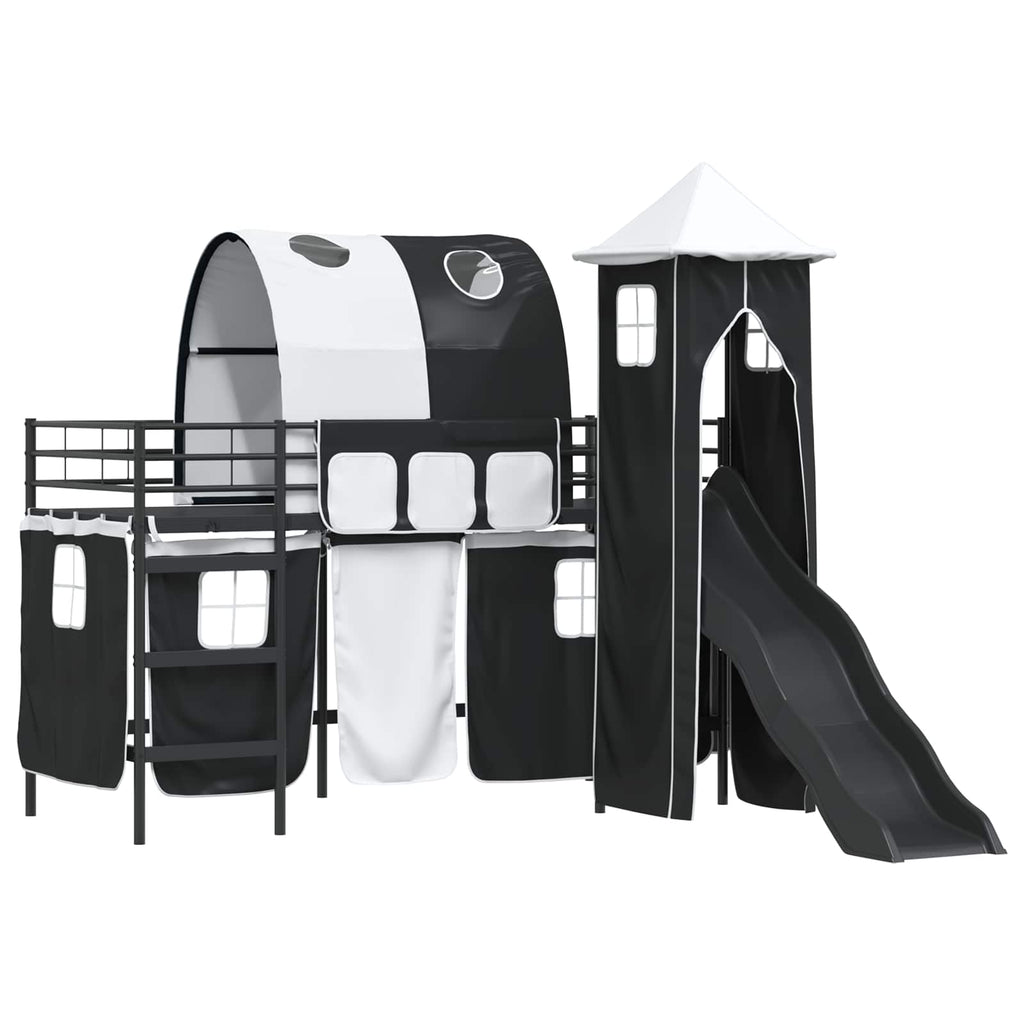 vidaXL Kinderloftbett Schwarz 75 x 190 cm Metall