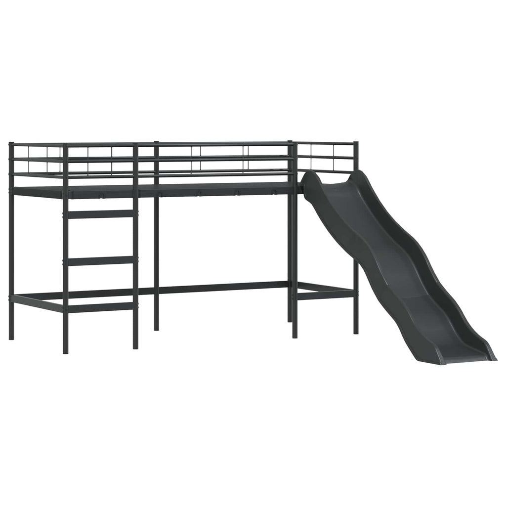 vidaXL Kinderloftbett Schwarz 75 x 190 cm Metall