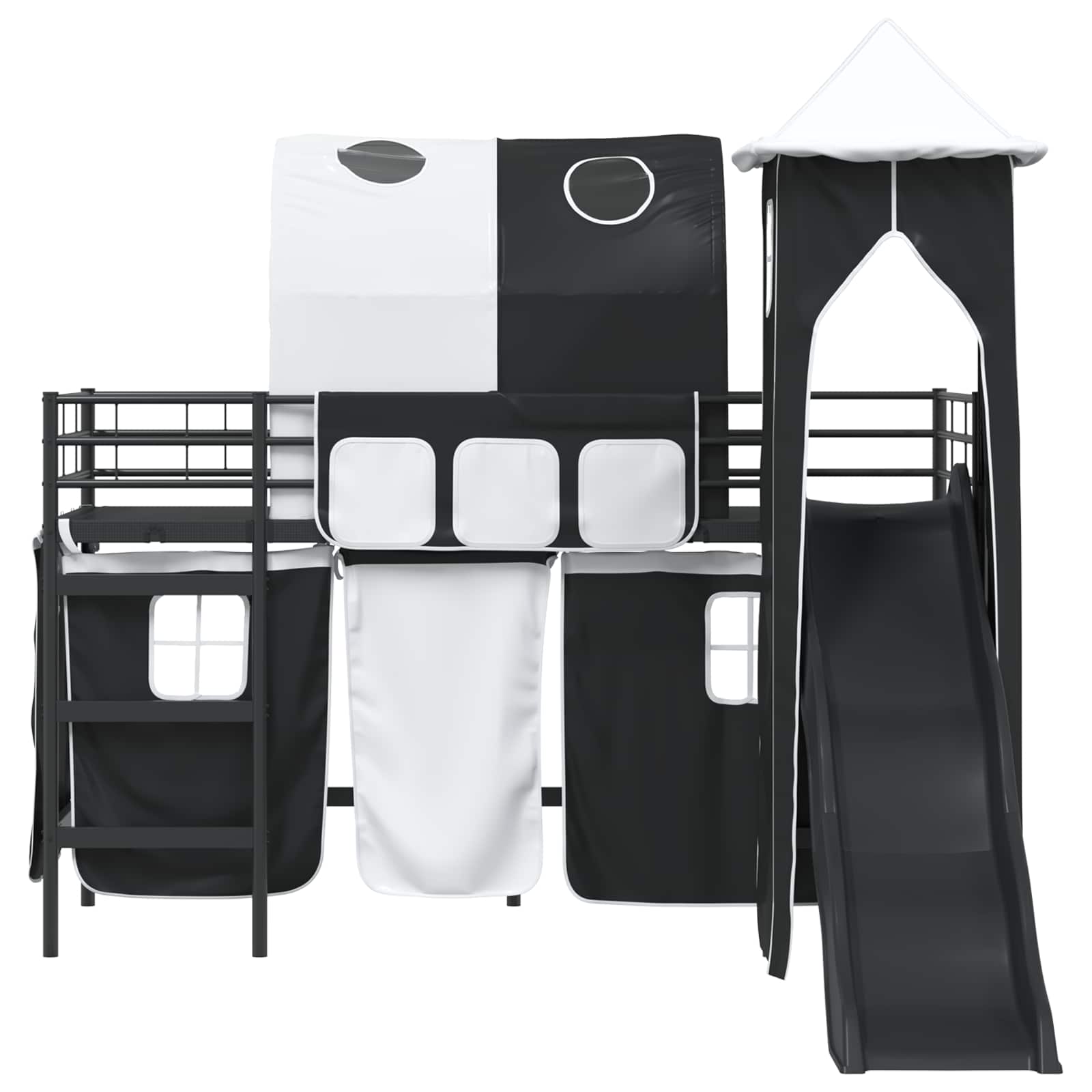 vidaXL Kinderloftbett Schwarz 75 x 190 cm Metall