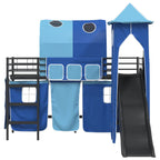 vidaXL Kinderloftbett Schwarz und Blau 75 x 190 cm Metall