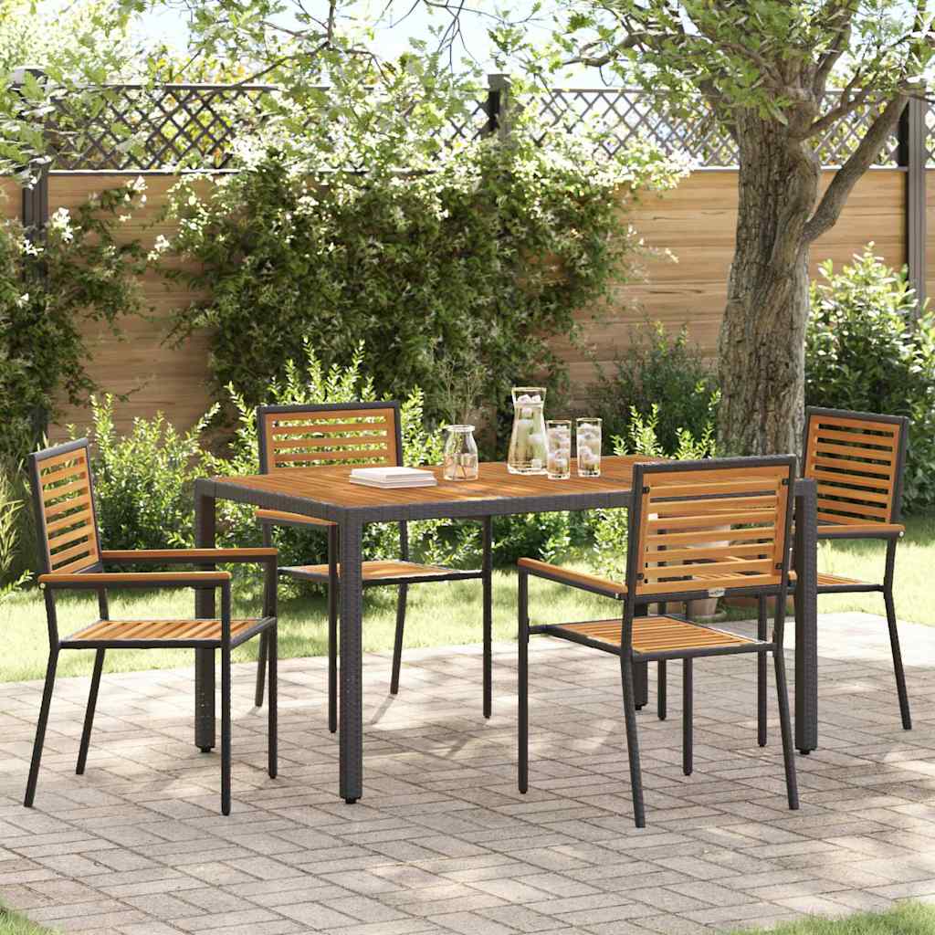 vidaXL Garten Stapelstühle 4 pcs Braun und Schwarz 54 x 56 x 90 cm