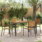 vidaXL Garten Stapelstühle 4 pcs Braun und Schwarz 54 x 56 x 90 cm