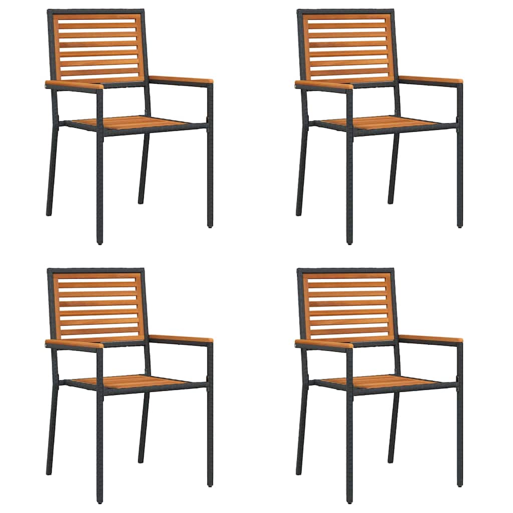 vidaXL Garten Stapelstühle 4 pcs Braun und Schwarz 54 x 56 x 90 cm