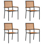 vidaXL Garten Stapelstühle 4 pcs Braun und Schwarz 54 x 56 x 90 cm