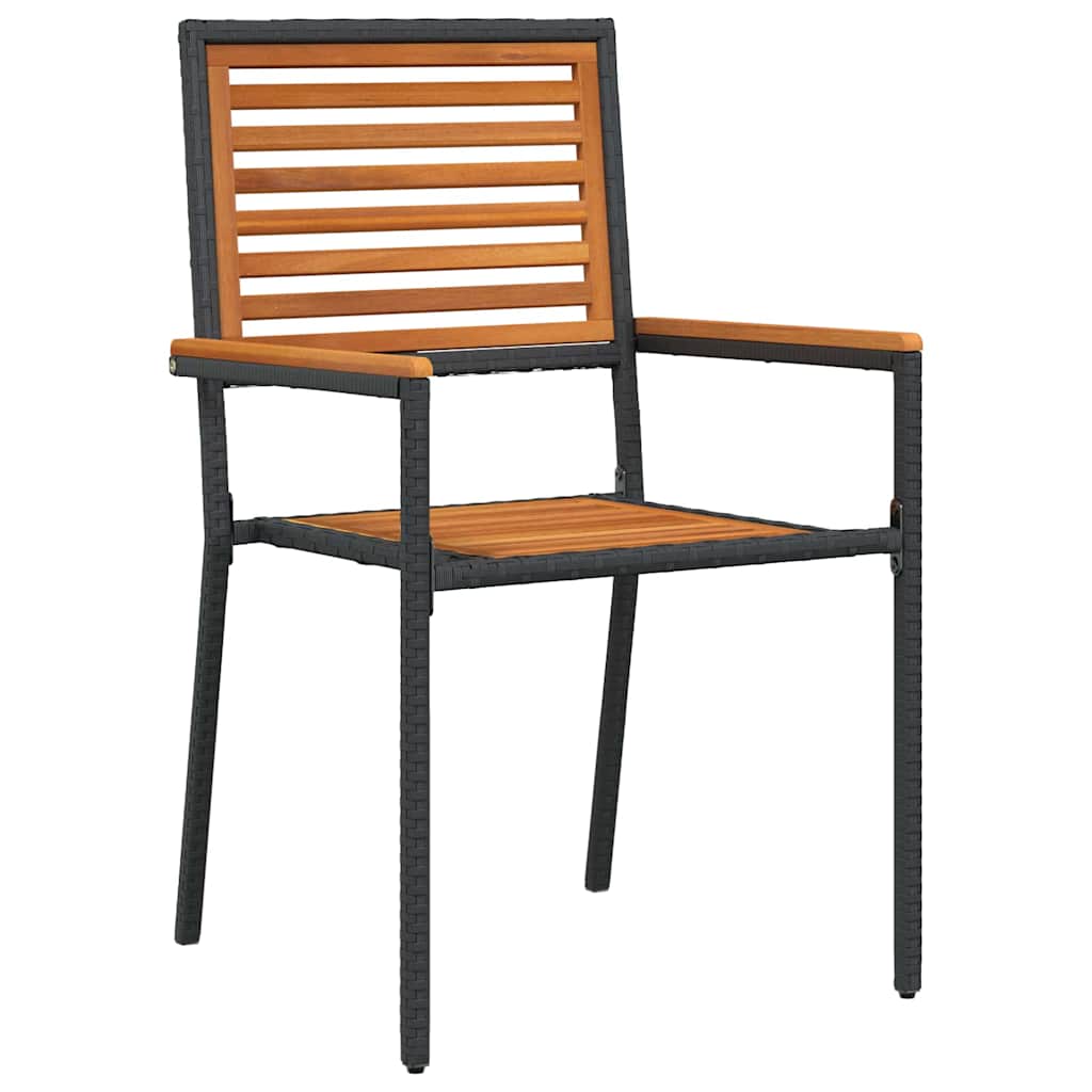 vidaXL Garten Stapelstühle 4 pcs Braun und Schwarz 54 x 56 x 90 cm