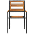 vidaXL Garten Stapelstühle 4 pcs Braun und Schwarz 54 x 56 x 90 cm