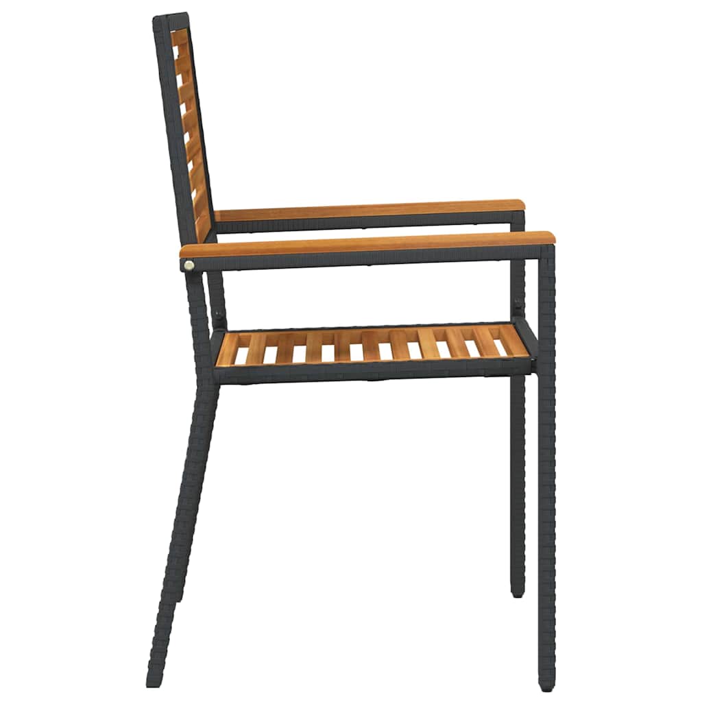vidaXL Garten Stapelstühle 4 pcs Braun und Schwarz 54 x 56 x 90 cm