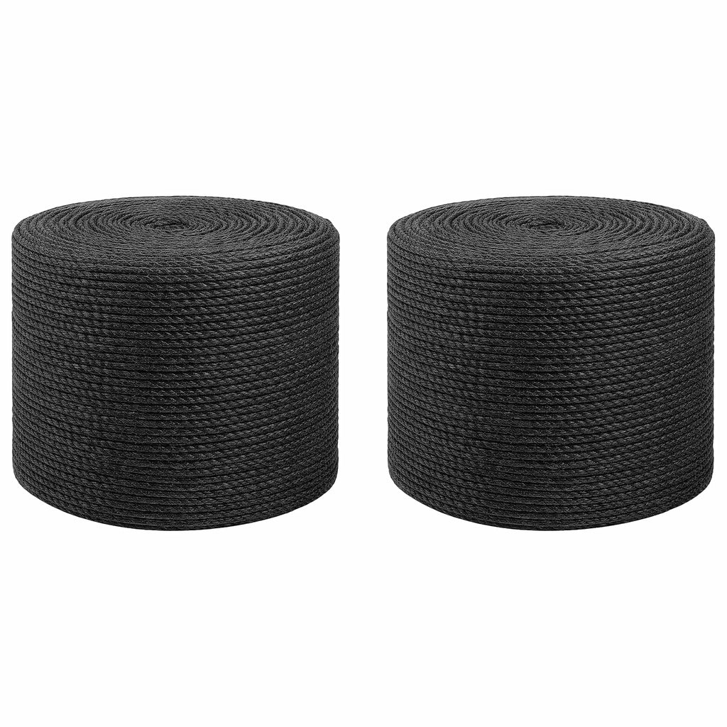 vidaXL Juteschnur 2 pcs 2 Schwarz 100% Tossa Jute