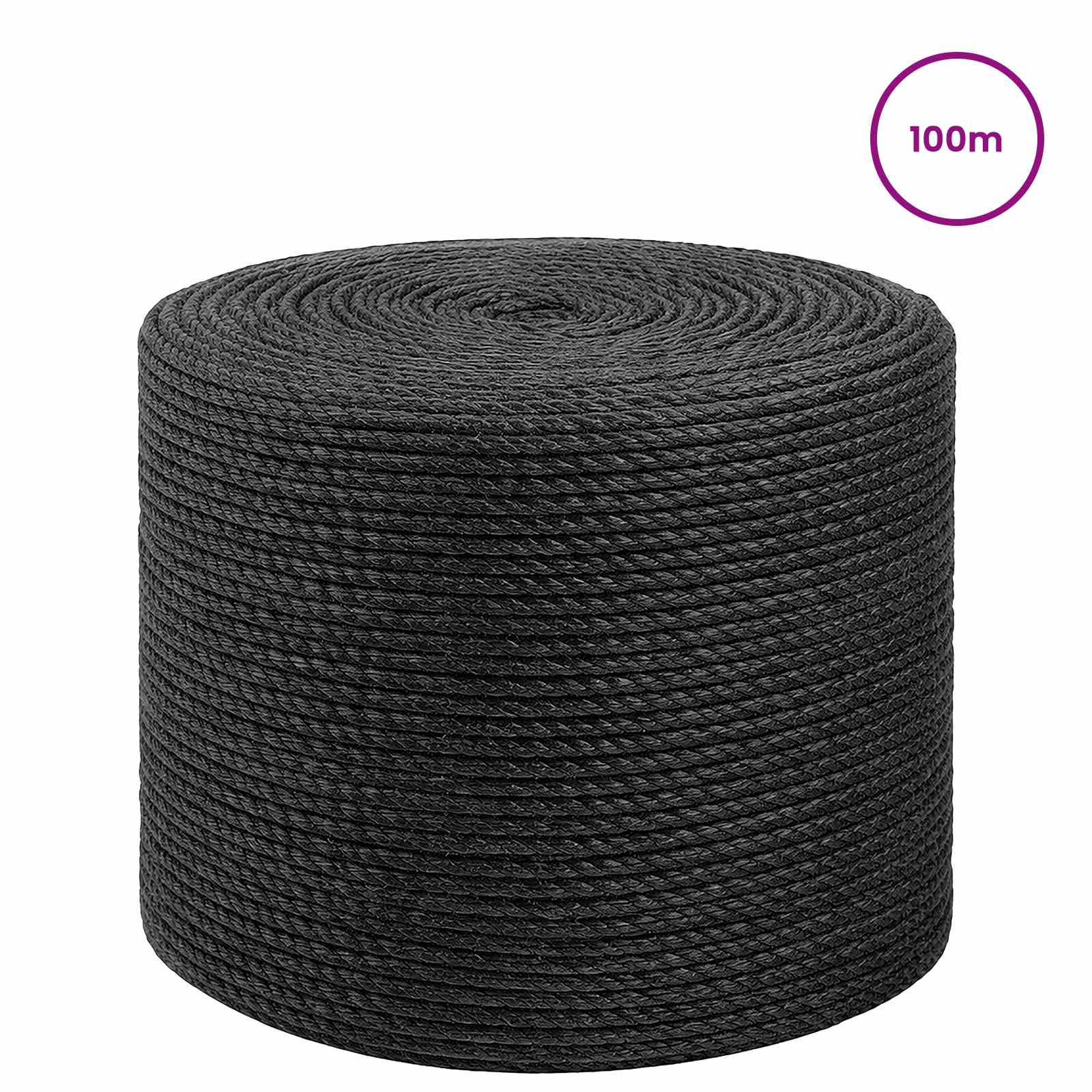 vidaXL Juteschnur 2 pcs 2 Schwarz 100% Tossa Jute