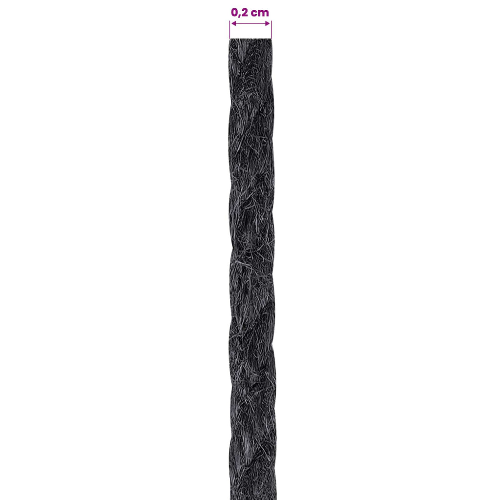 vidaXL Juteschnur 10 pcs 2 Schwarz 100% Tossa Jute