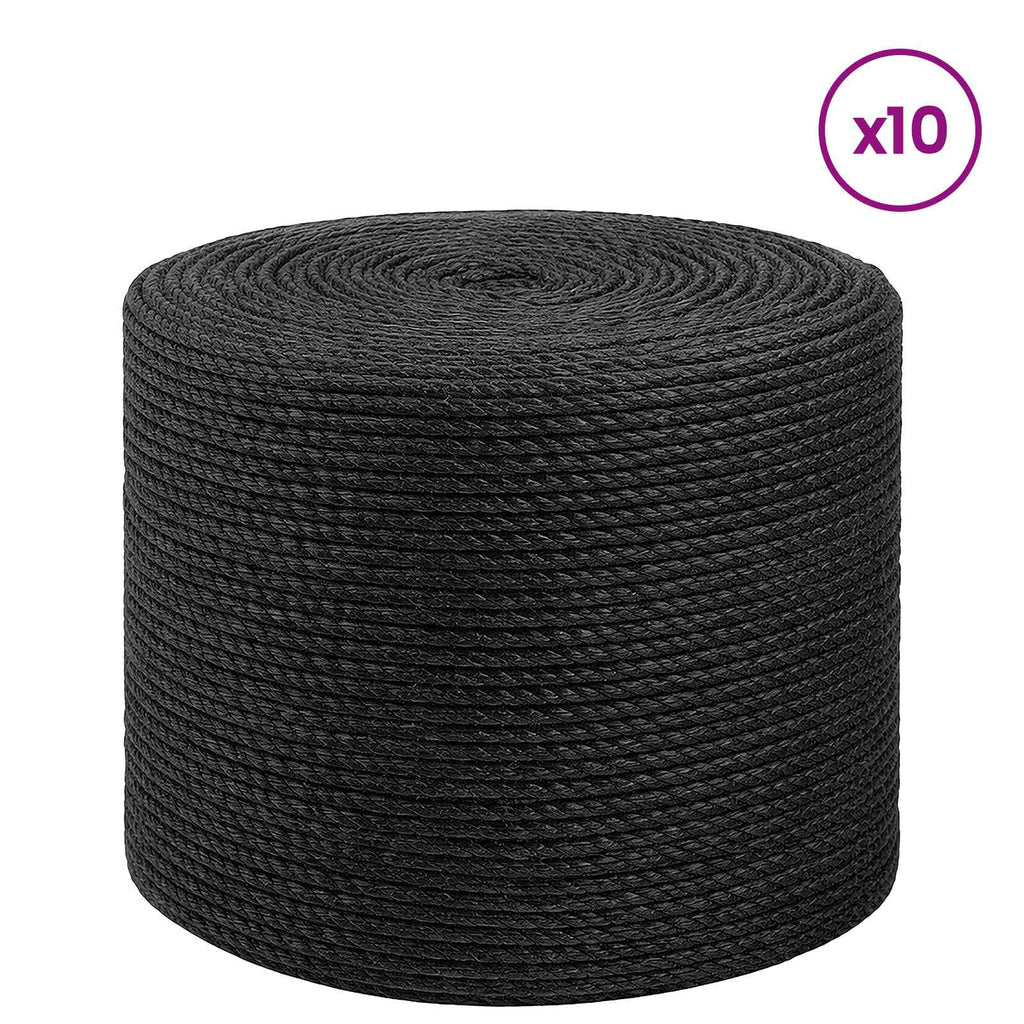 vidaXL Juteschnur 10 pcs 2 Schwarz 100% Tossa Jute
