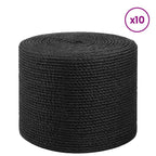 vidaXL Juteschnur 10 pcs 2 Schwarz 100% Tossa Jute