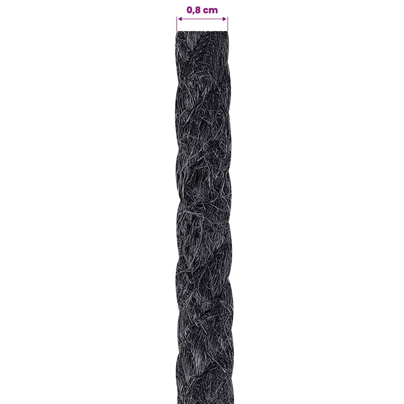 vidaXL Juteseil 8 Schwarz 100% Tossa Jute