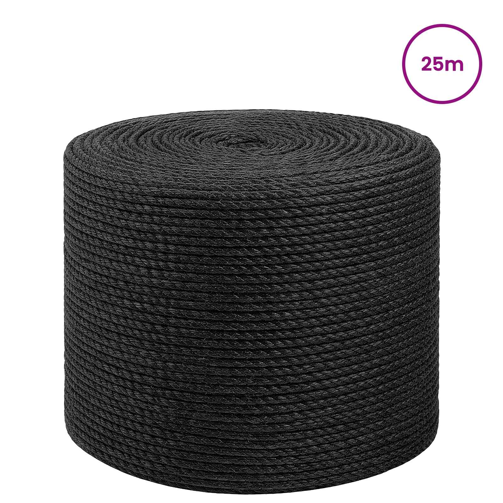 vidaXL Juteseil 8 Schwarz 100% Tossa Jute