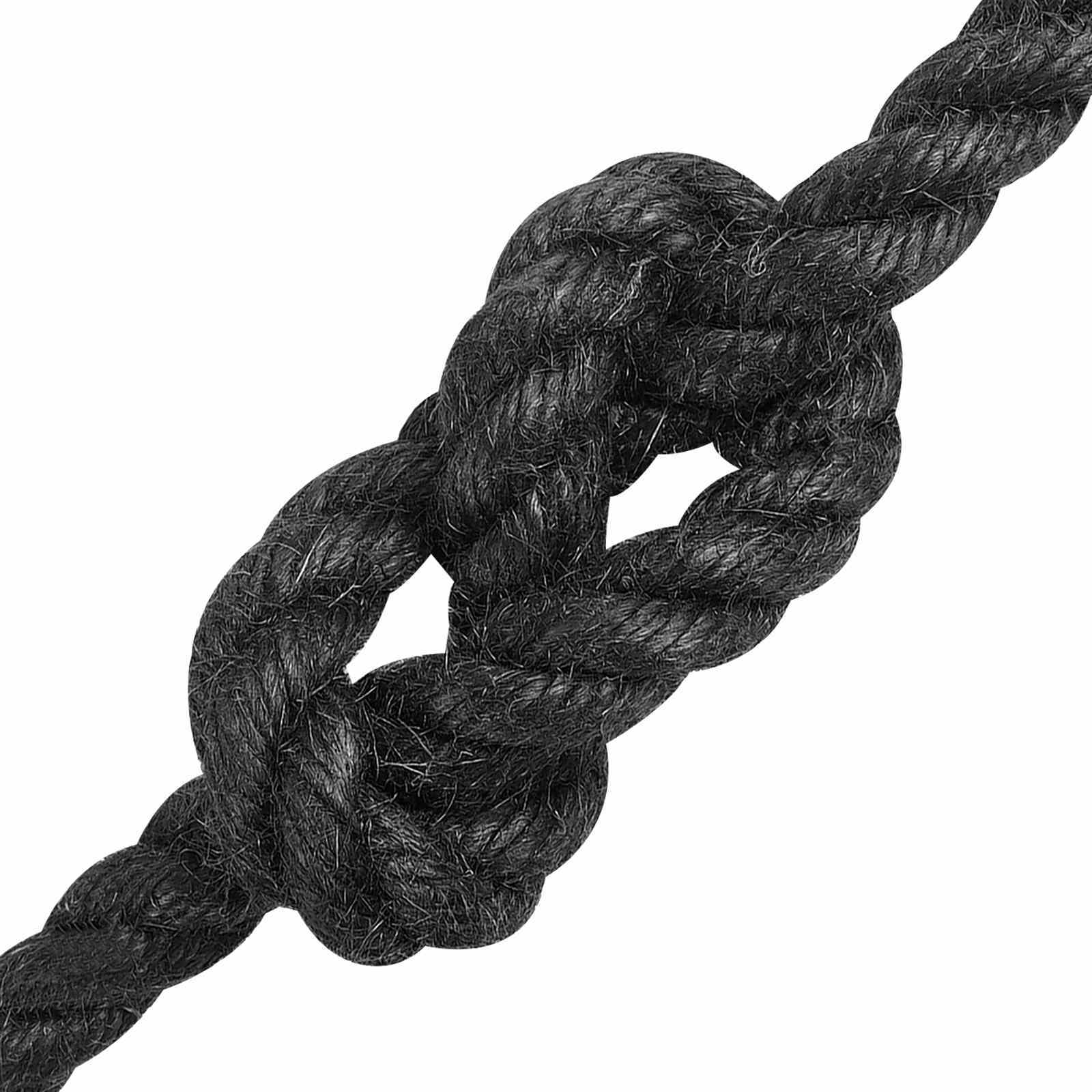vidaXL Juteseil 10 Schwarz 100% Tossa Jute