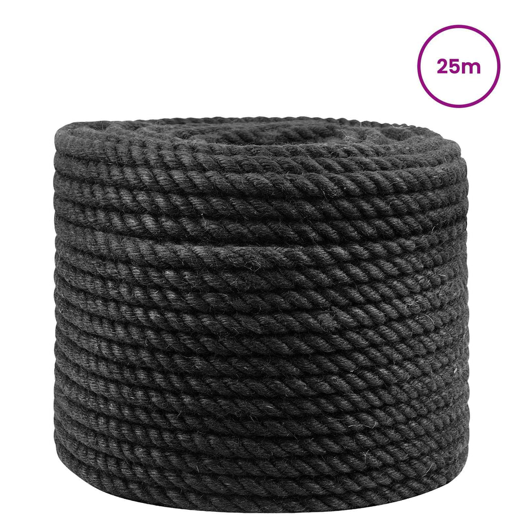 vidaXL Juteseil 14 Schwarz 100% Tossa Jute