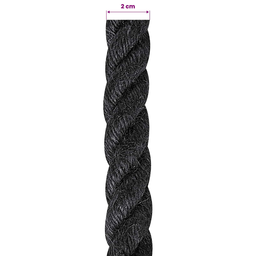 vidaXL Juteseil 20 Schwarz 100% Tossa Jute
