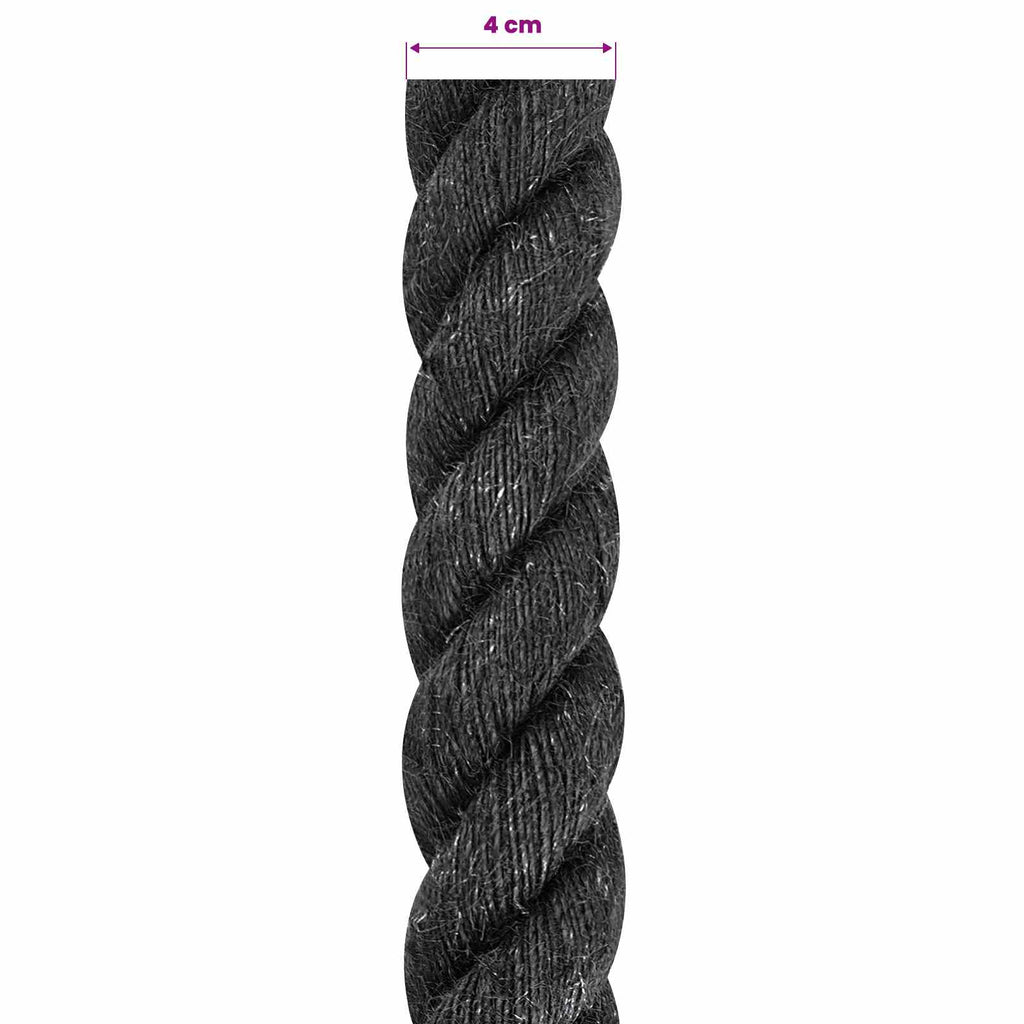vidaXL Juteseil 40 Schwarz 100% Tossa Jute