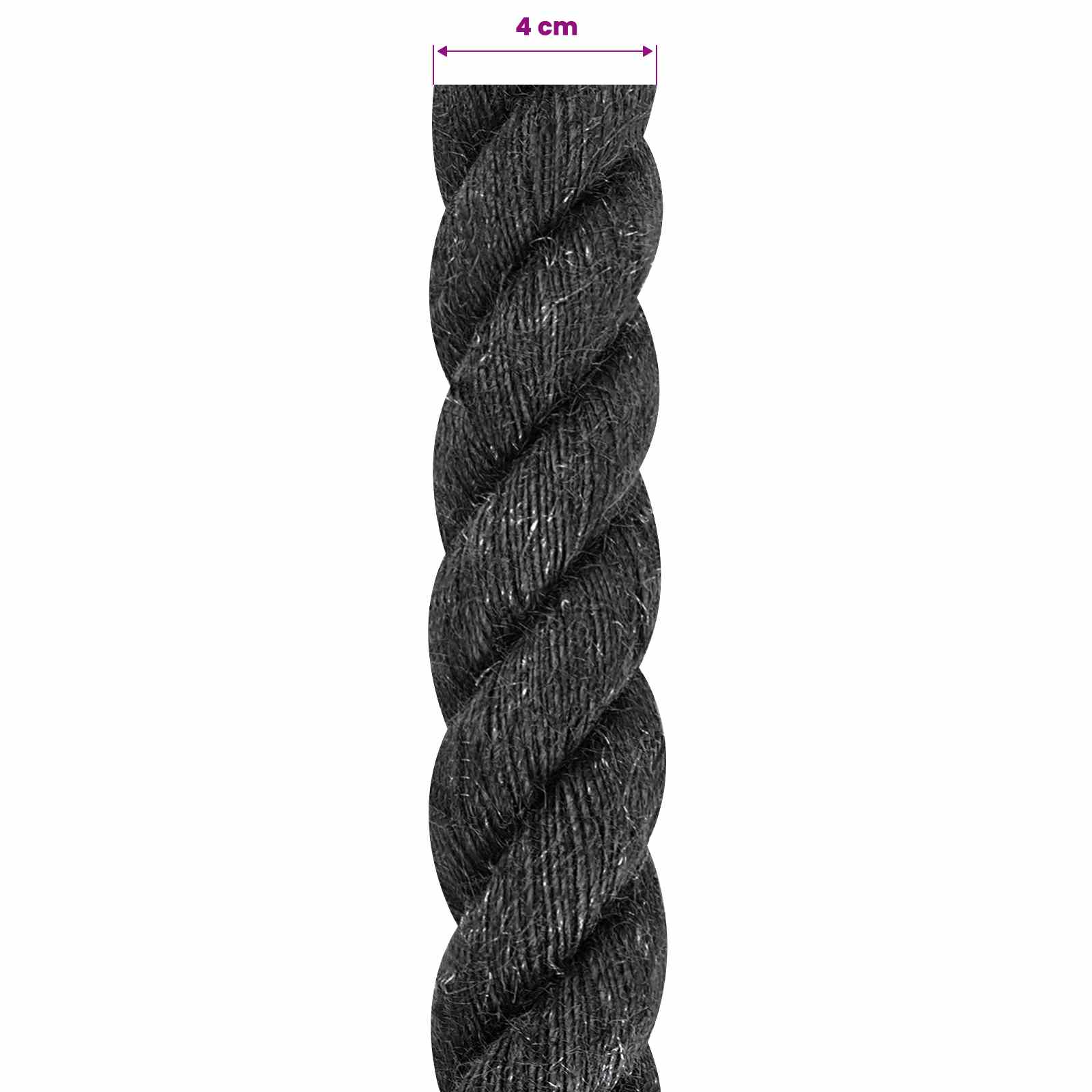 vidaXL Juteseil 40 Schwarz 100% Tossa Jute