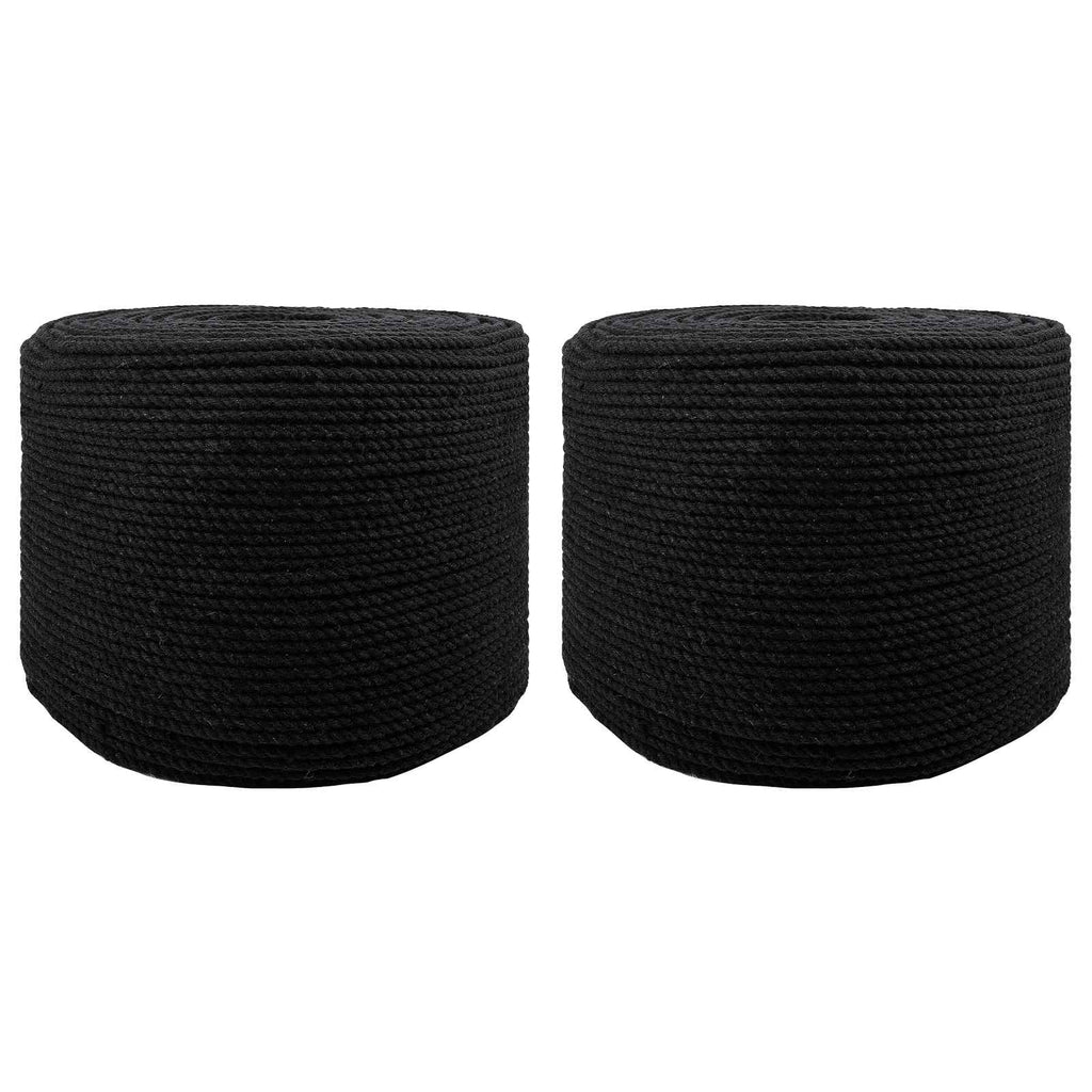 vidaXL Seil 2 pcs Schwarz Baumwolle