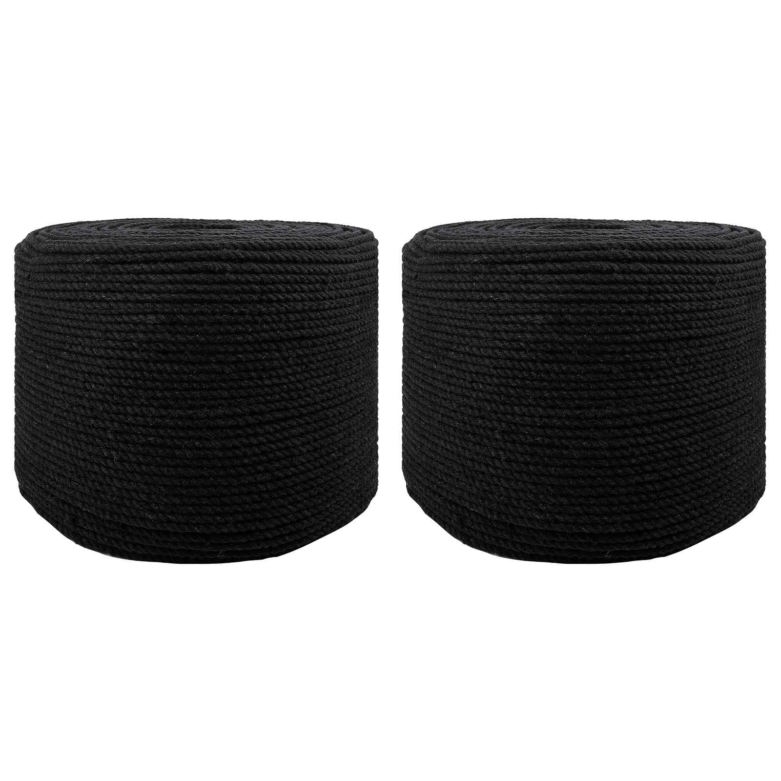 vidaXL Seil 2 pcs Schwarz Baumwolle