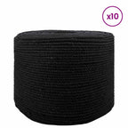 vidaXL Seil 10 pcs Schwarz Baumwolle