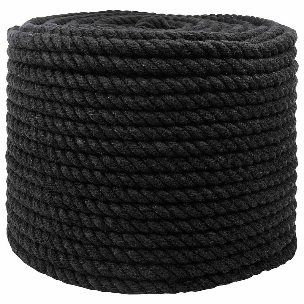 vidaXL Baumwollseil 250 m 10 Schwarz 100% Baumwolle