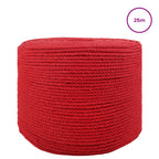 vidaXL Baumwollseil 25 m 6 Rot 100% Baumwolle