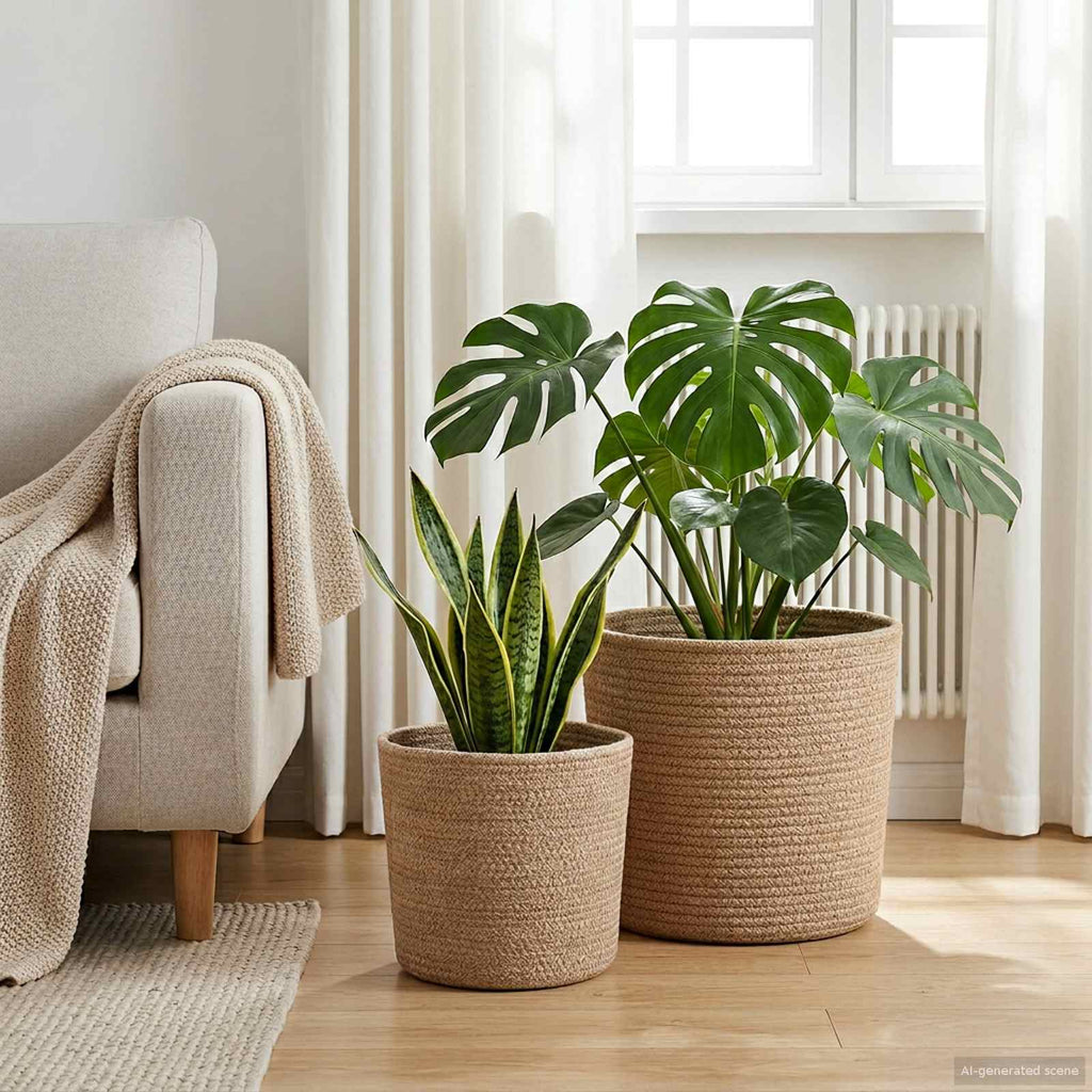 vidaXL Pflanztopfsatz 2 pcs Natur Ø 28 x 28 cm 100% Tossa-Jute