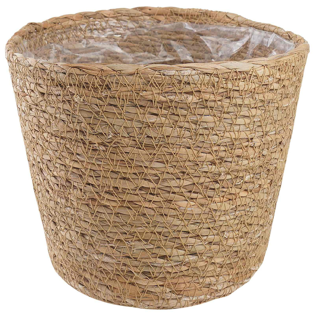 vidaXL Seegras Pflanzenkörbe 3 pcs Natur Ø26 x 19 cm 100% Seegras