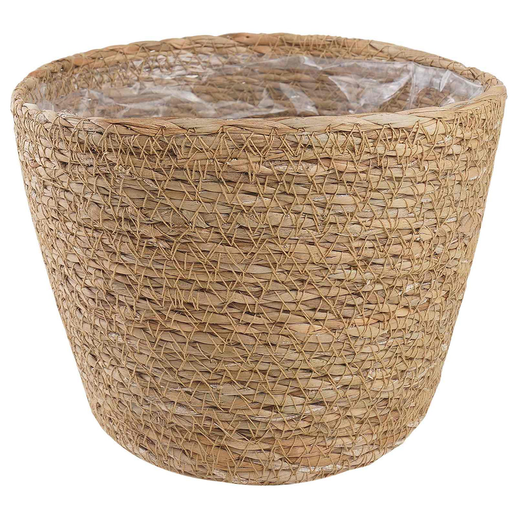 vidaXL Seegras Pflanzenkörbe 3 pcs Natur Ø26 x 19 cm 100% Seegras