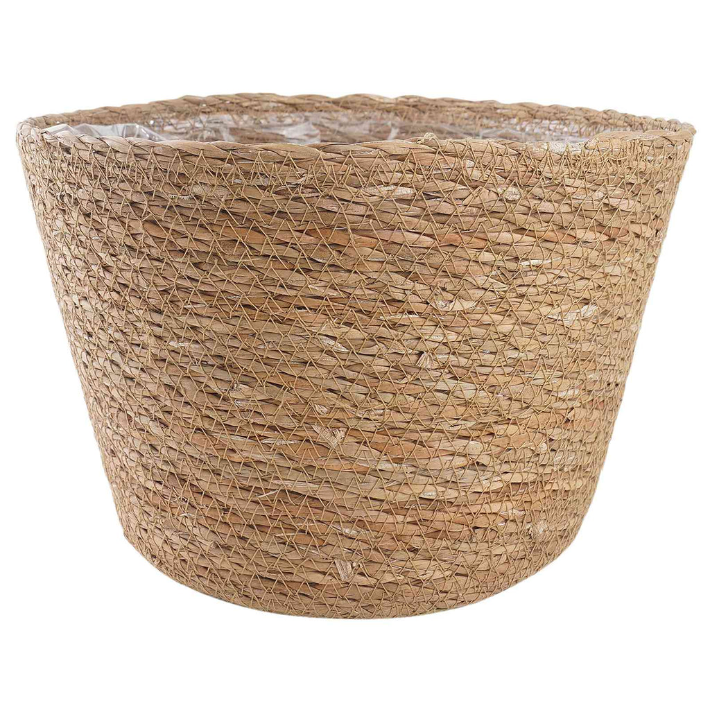 vidaXL Seegras Pflanzenkörbe 3 pcs Natur Ø26 x 19 cm 100% Seegras