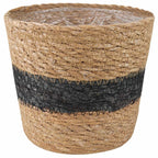 vidaXL Seegras Pflanzenkörbe 3 pcs Natürlich und Schwarz Ø26 x 19 cm