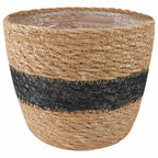 vidaXL Seegras Pflanzenkörbe 3 pcs Natürlich und Schwarz Ø26 x 19 cm