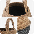 vidaXL Pflanzenkübel mit Griffen 2 pcs Schwarz Ø 22 x 20 cm