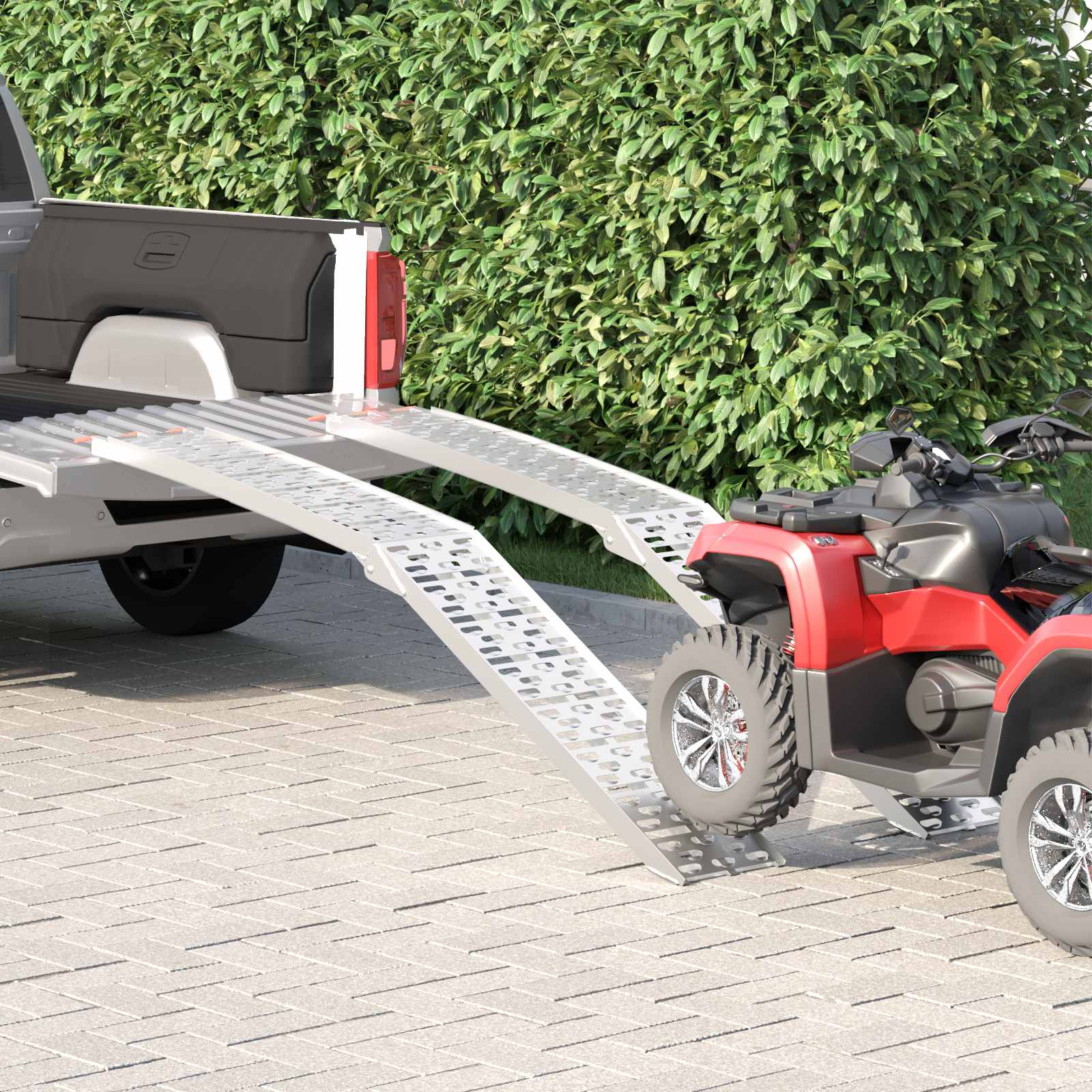 vidaXL Zusammenklappbare Motorradrampe 340 kg pro Rampe 2 Stk. Silber