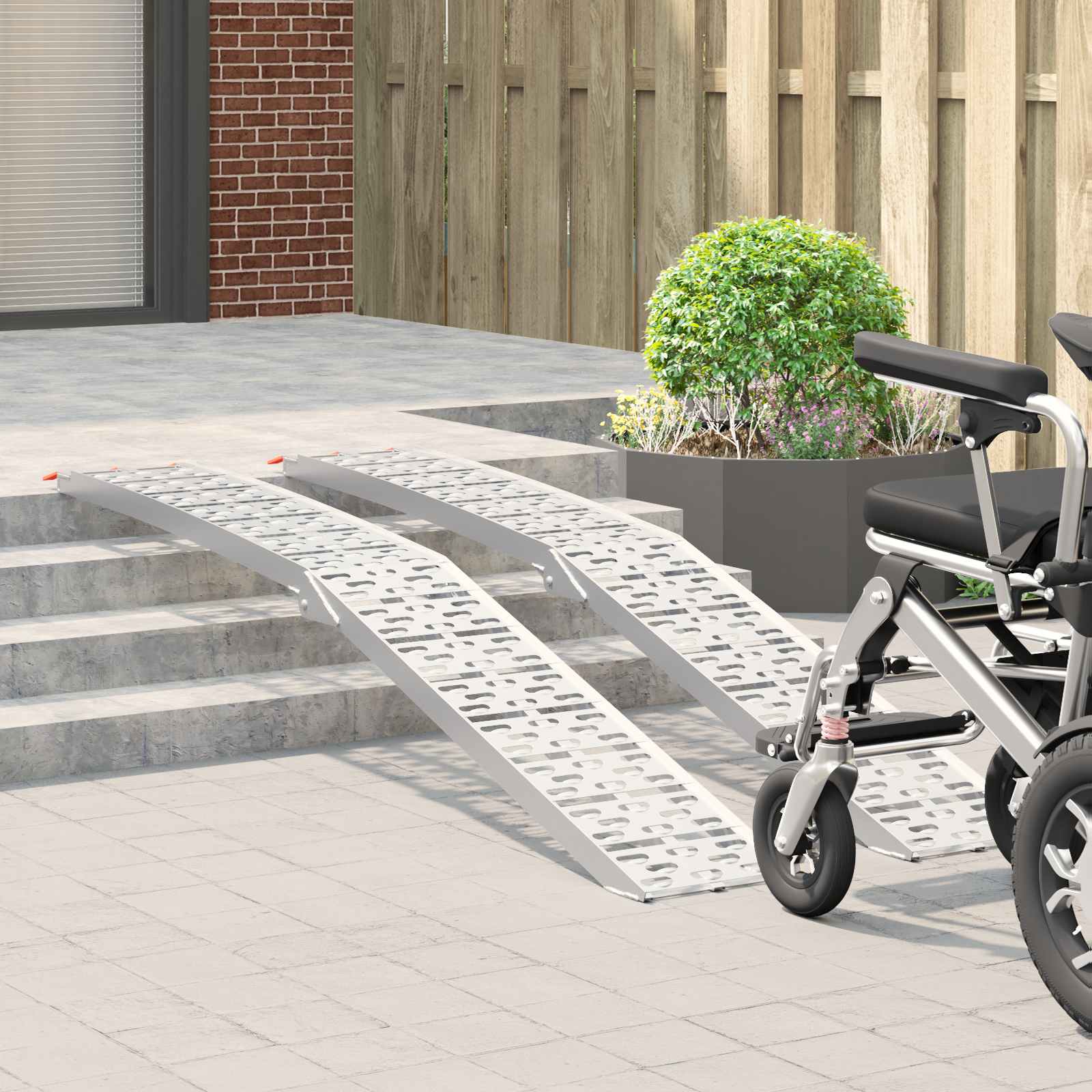 vidaXL Zusammenklappbare Motorradrampe 340 kg pro Rampe 2 Stk. Silber