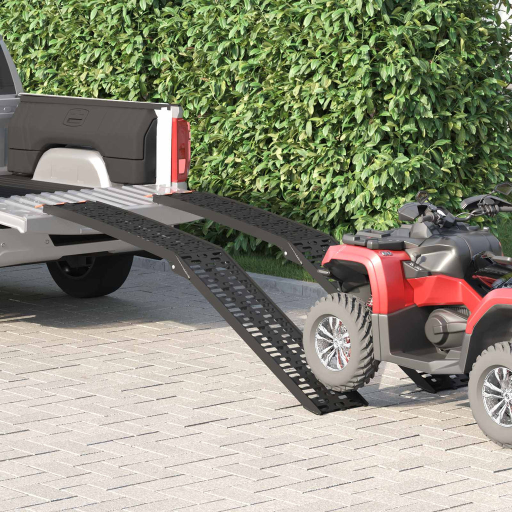 vidaXL Zusammenklappbare Motorradrampe 340 kg pro Rampe 2 pcs Schwarz