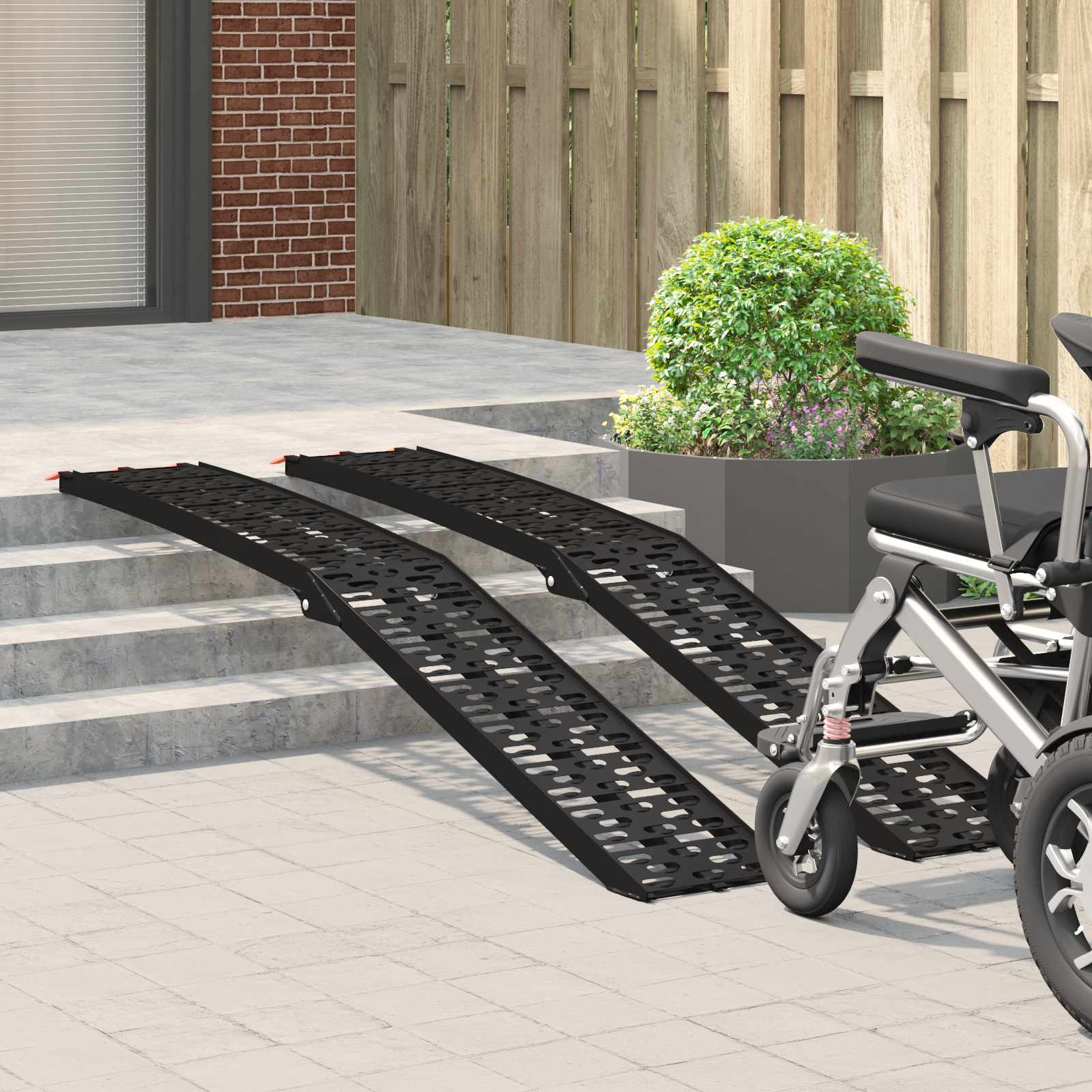 vidaXL Zusammenklappbare Motorradrampe 340 kg pro Rampe 2 pcs Schwarz