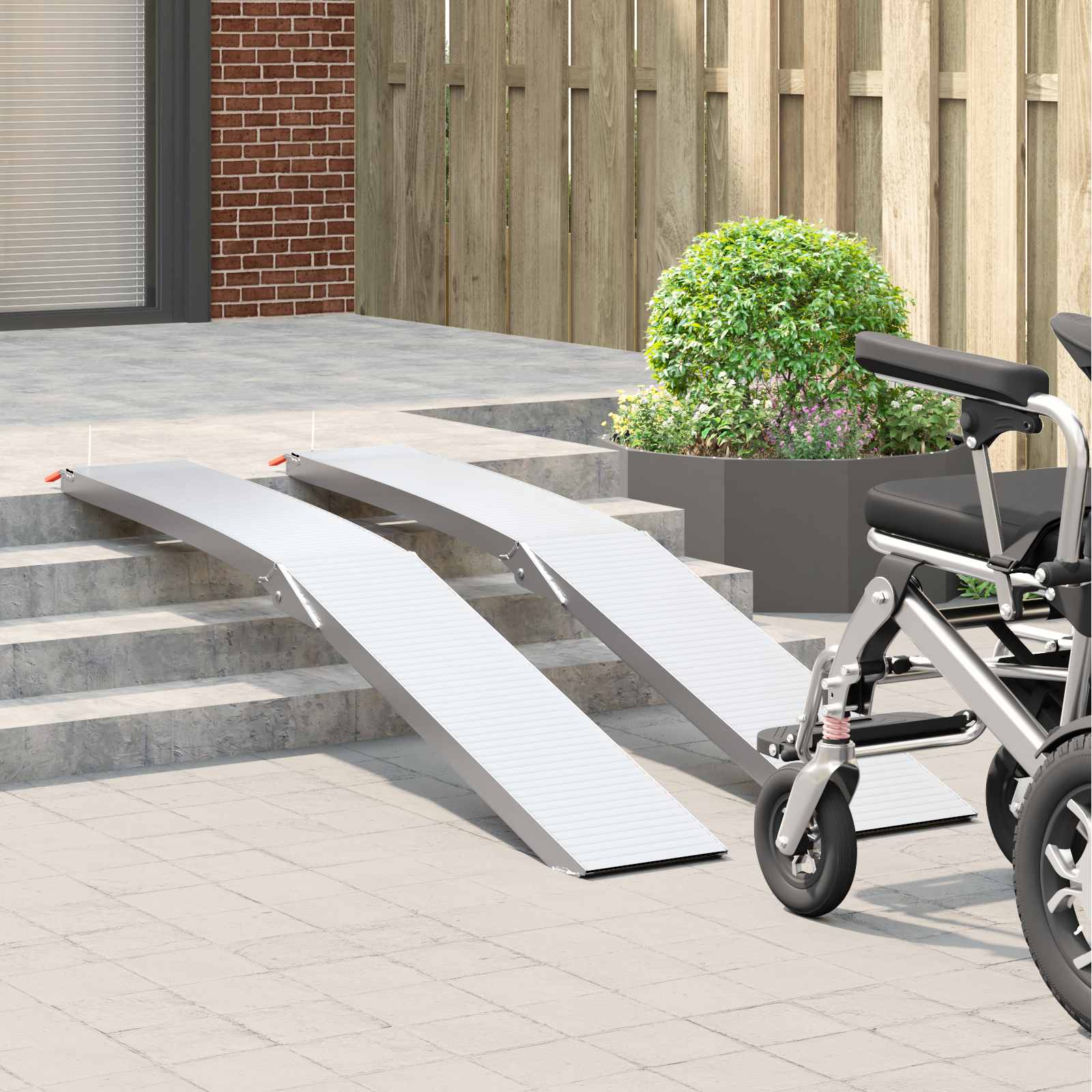 vidaXL Motorradrampe 680 kg 2 pcs Silber 205 x 28 x 5 cm Aluminium