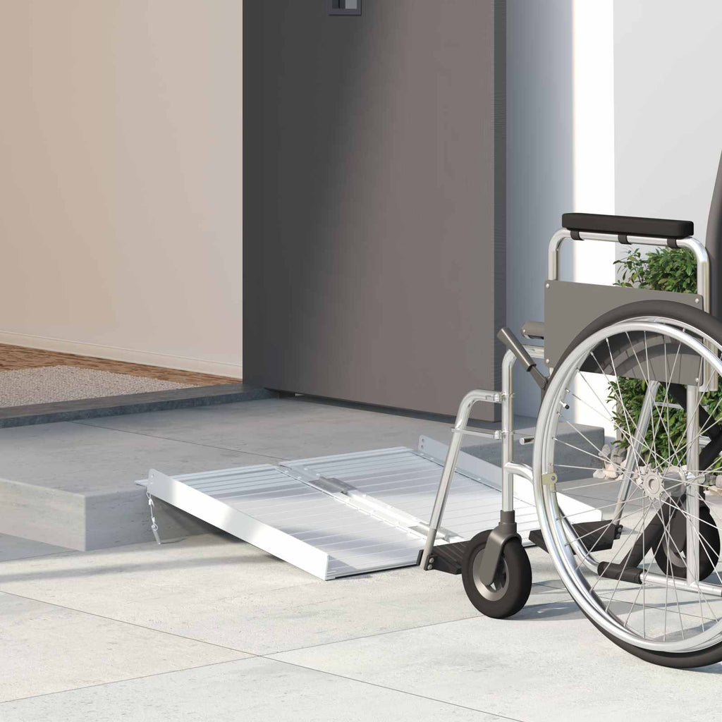 vidaXL Rampe für Rollstühle 270 kg Silber 62 x 73 x 5 cm Aluminium