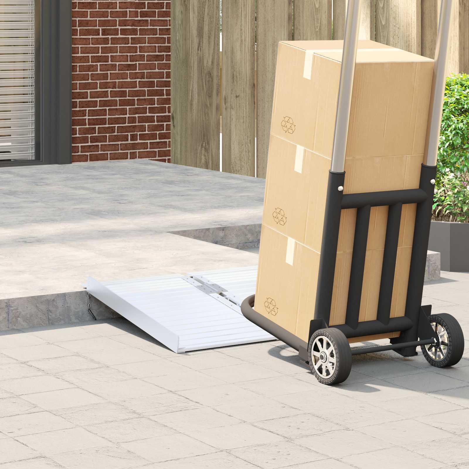 vidaXL Rampe für Rollstühle 270 kg Silber 62 x 73 x 5 cm Aluminium